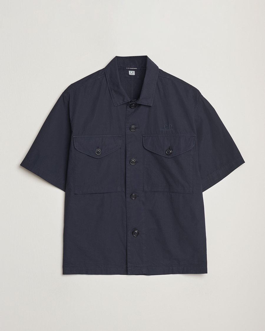 Homme | Chemises | C.P. Company | Short Sleeve Popline Shirt Navy