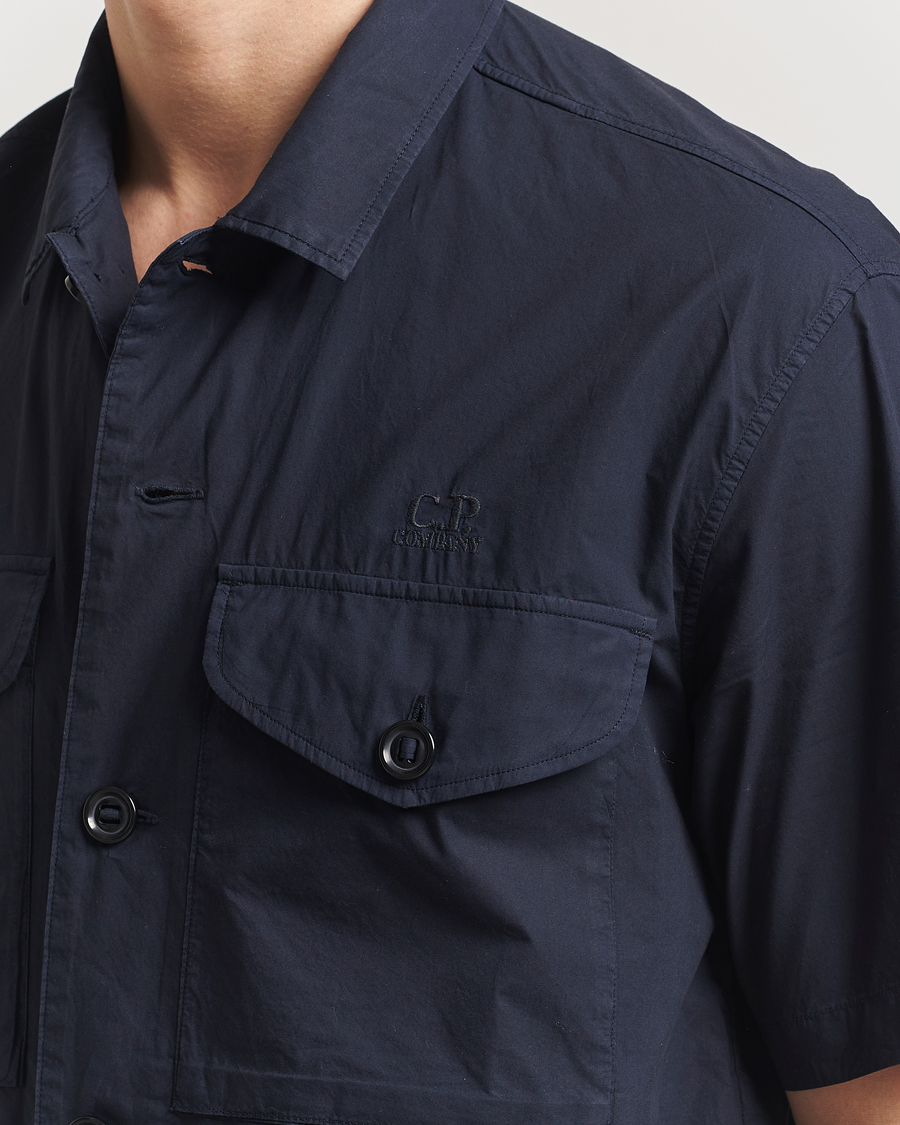 Homme | Chemises | C.P. Company | Short Sleeve Popline Shirt Navy