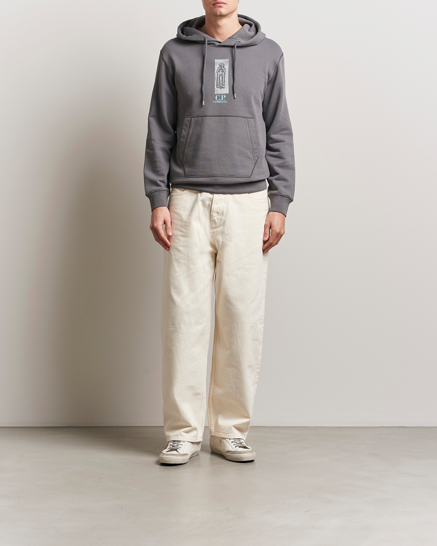 Homme | Pulls Et Tricots | C.P. Company | Cotton Fleece Back Logo Hood Grey