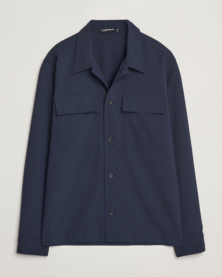 Homme | Chemises | J.Lindeberg | Reid Twill Overshirt Navy