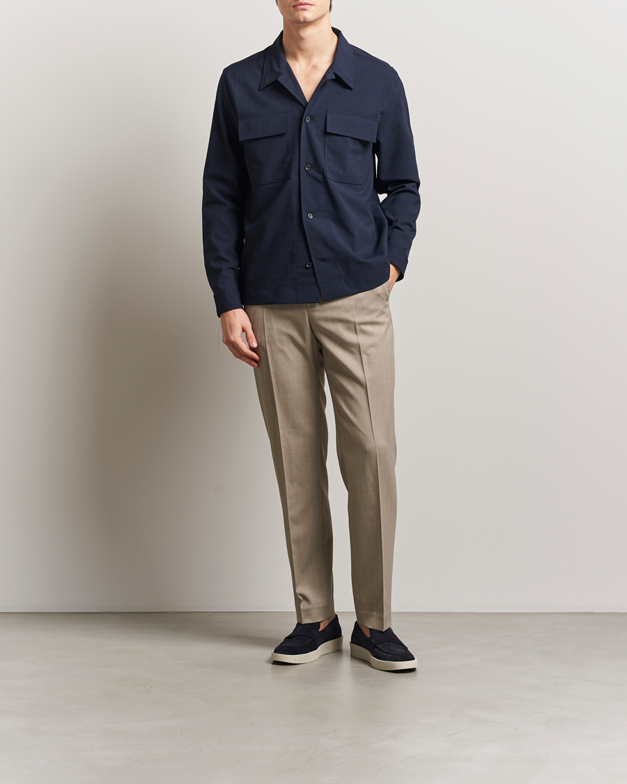 Homme | Chemises | J.Lindeberg | Reid Twill Overshirt Navy