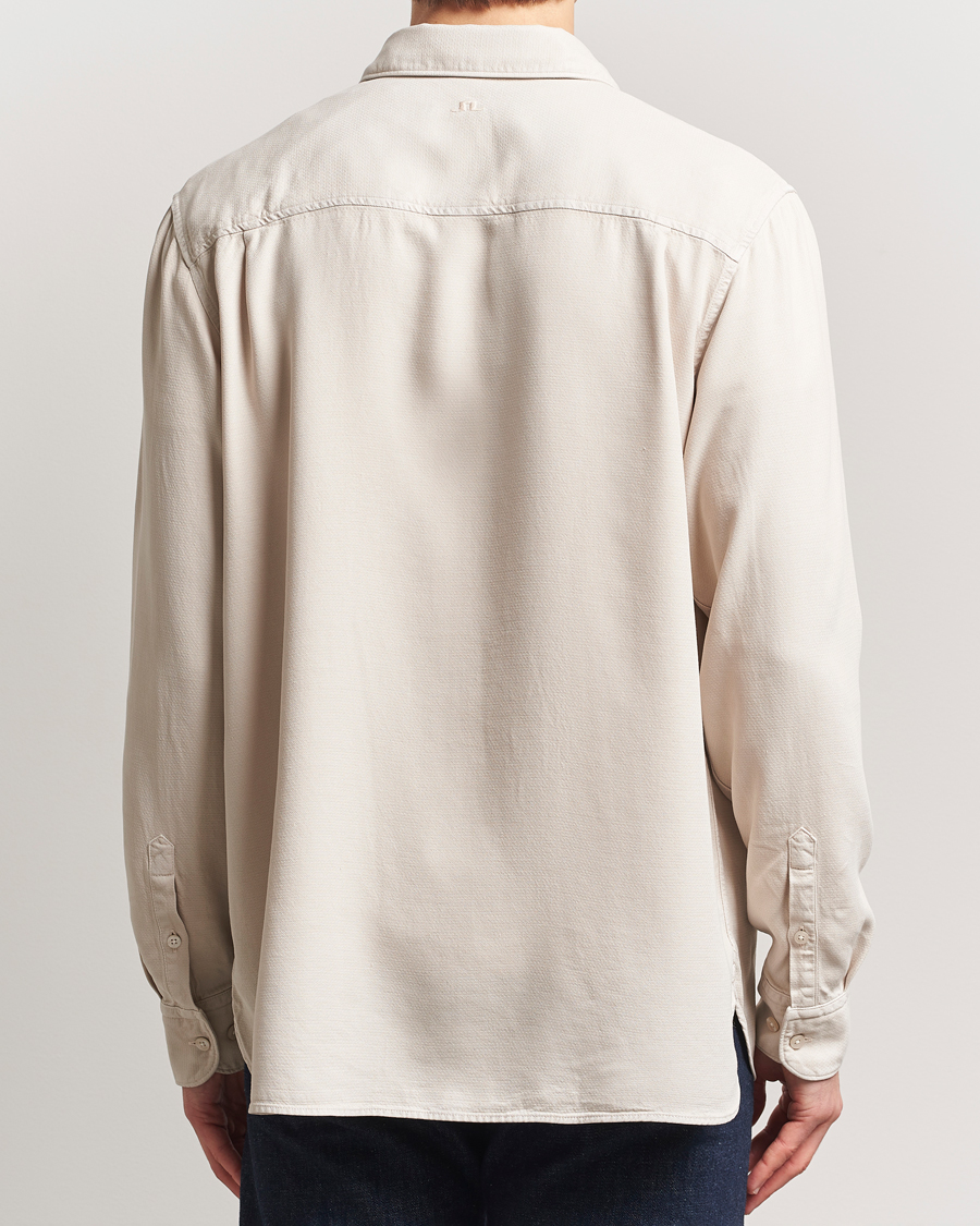 Homme | Chemises | J.Lindeberg | Garment Dyed Structure Tencel Shirt Moonbeam