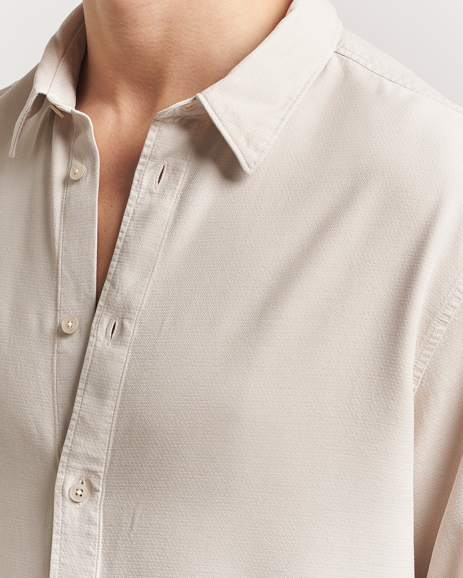 Homme | Chemises | J.Lindeberg | Garment Dyed Structure Tencel Shirt Moonbeam