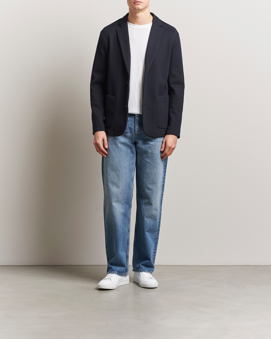 Homme | Blazers | J.Lindeberg | Calvon 3D Piquet Blazer Navy