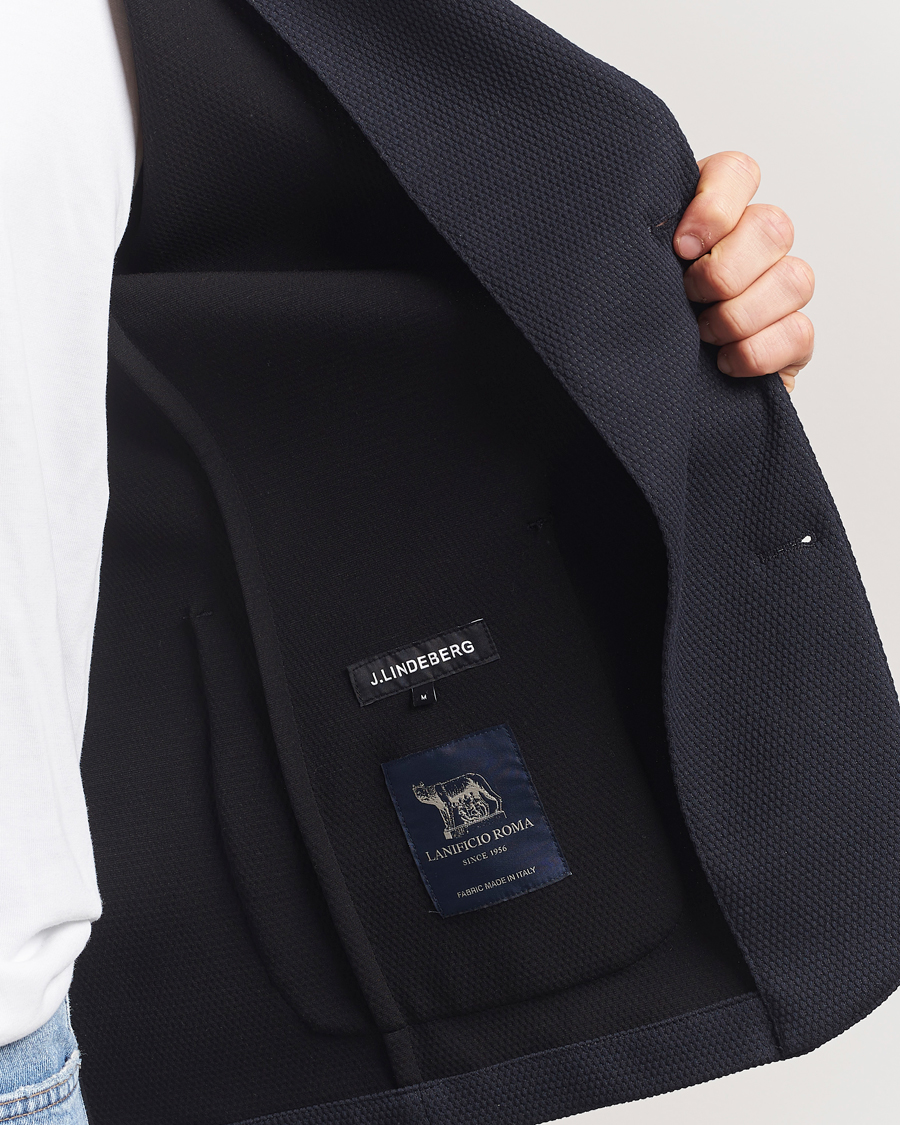 Homme | Blazers | J.Lindeberg | Calvon 3D Piquet Blazer Navy
