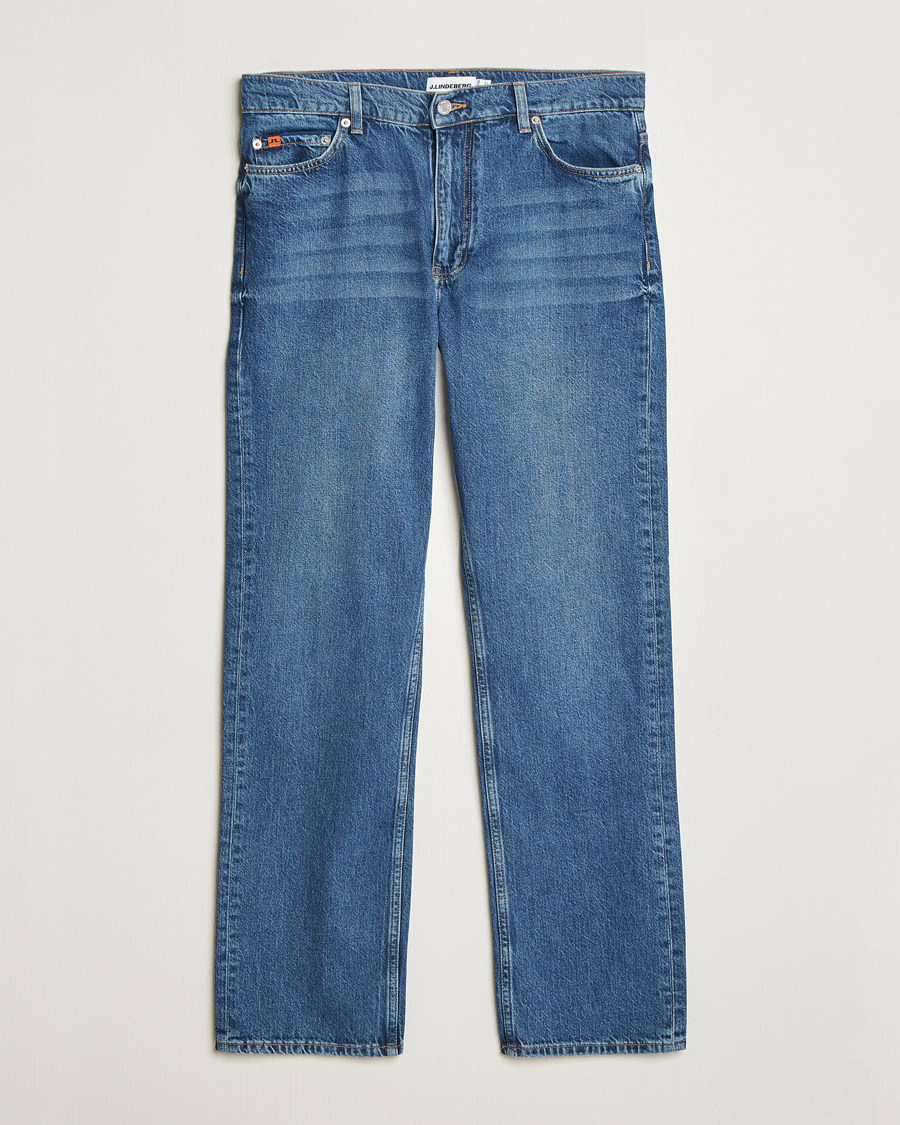 Homme | Jeans | J.Lindeberg | Cody Washed Reg Jeans Mid Blue