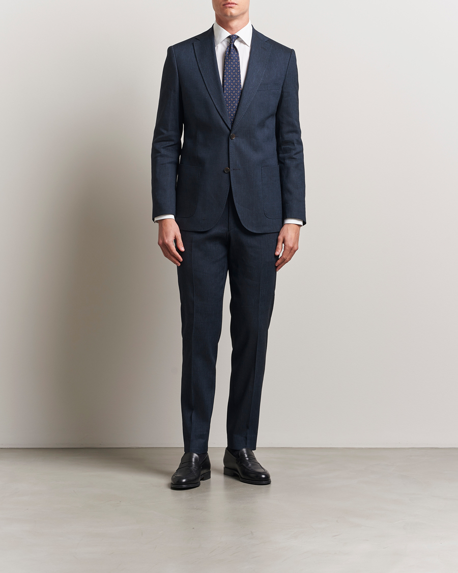 Homme | Pantalons | Morris | Heritage Linen Suit Trousers Navy