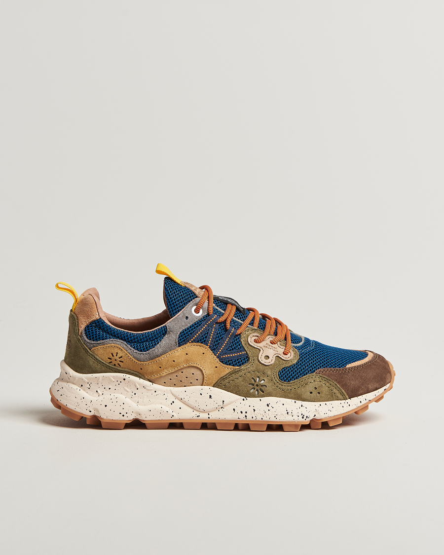 Homme | Flower Mountain Yamano 3 Suede/Nylon Mesh Sneaker Green/Brown/Blue | Flower Mountain | Yamano 3 Suede/Nylon Mesh Sneaker Green/Brown/Blue