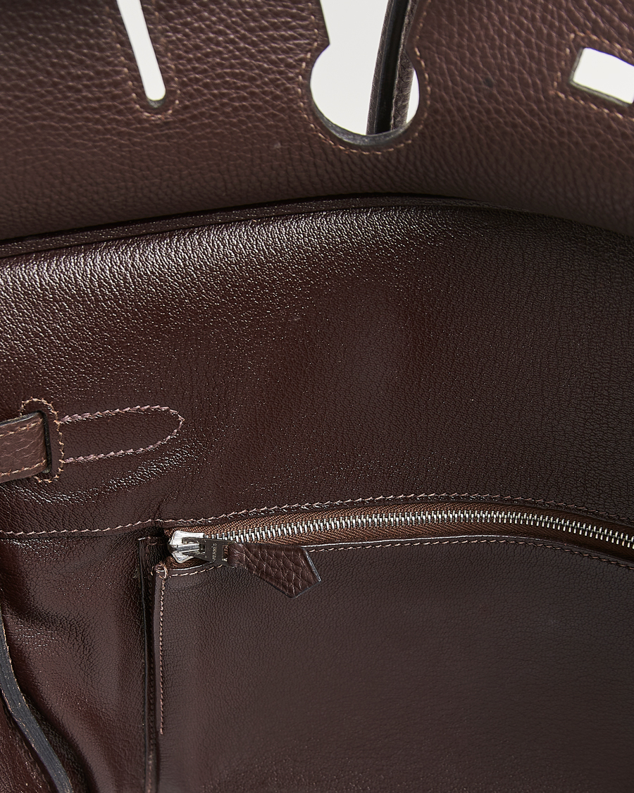 Homme | Hermès Pre-Owned Birkin 35 Taurillon Clemence Handbag Ebene | Hermès Pre-Owned | Birkin 35 Taurillon Clemence Handbag Ebene