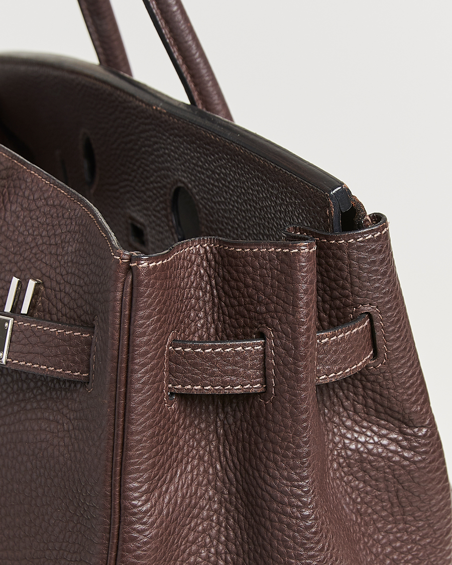 Homme | Hermès Pre-Owned Birkin 35 Taurillon Clemence Handbag Ebene | Hermès Pre-Owned | Birkin 35 Taurillon Clemence Handbag Ebene