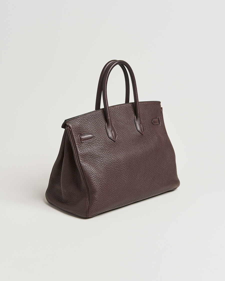 Homme | Hermès Pre-Owned Birkin 35 Taurillon Clemence Handbag Ebene | Hermès Pre-Owned | Birkin 35 Taurillon Clemence Handbag Ebene