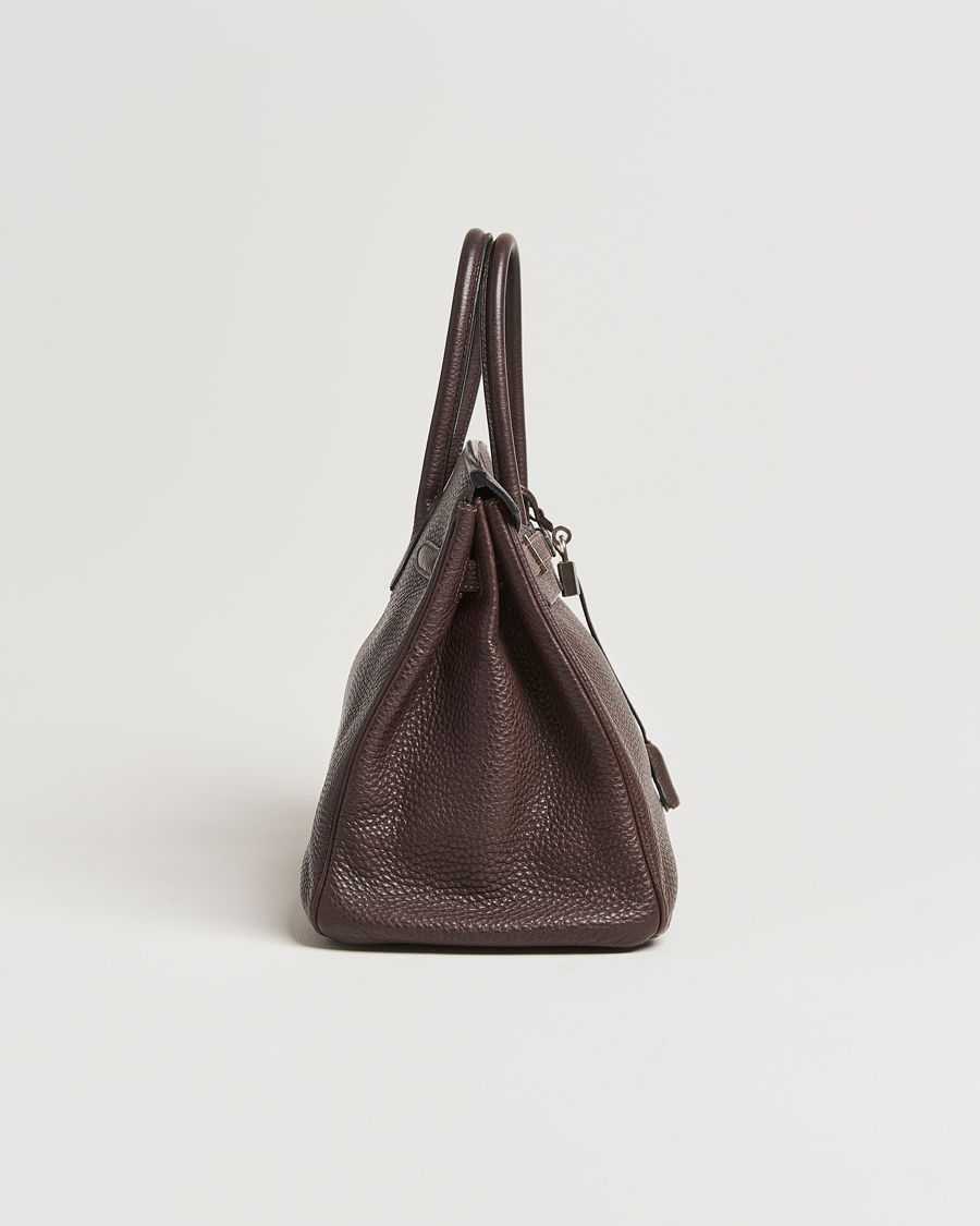 Homme | Hermès Pre-Owned Birkin 35 Taurillon Clemence Handbag Ebene | Hermès Pre-Owned | Birkin 35 Taurillon Clemence Handbag Ebene