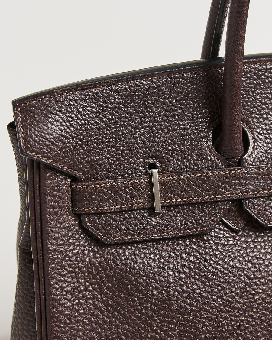 Homme | Hermès Pre-Owned Birkin 35 Taurillon Clemence Handbag Ebene | Hermès Pre-Owned | Birkin 35 Taurillon Clemence Handbag Ebene