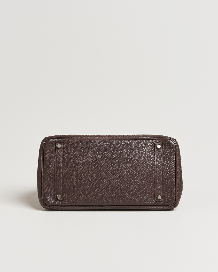 Homme | Hermès Pre-Owned Birkin 35 Taurillon Clemence Handbag Ebene | Hermès Pre-Owned | Birkin 35 Taurillon Clemence Handbag Ebene