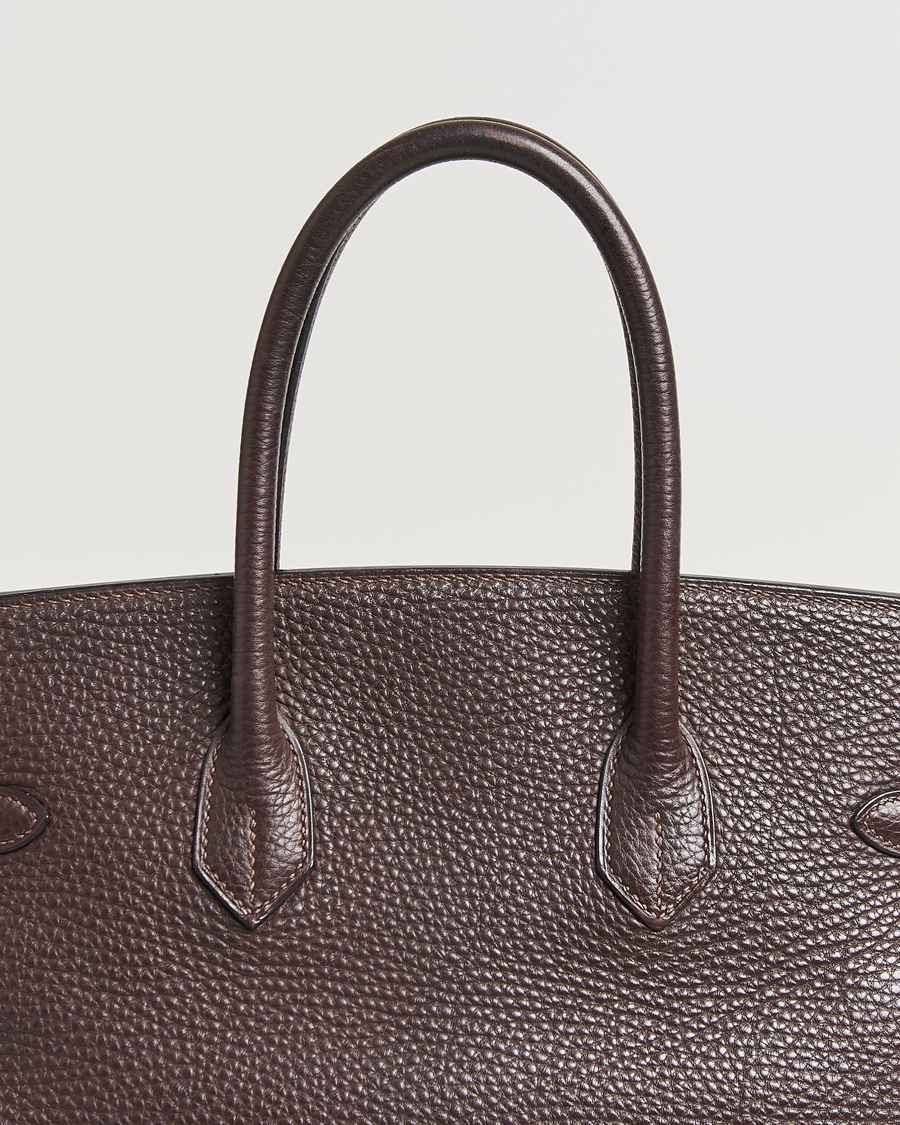 Homme | Hermès Pre-Owned Birkin 35 Taurillon Clemence Handbag Ebene | Hermès Pre-Owned | Birkin 35 Taurillon Clemence Handbag Ebene