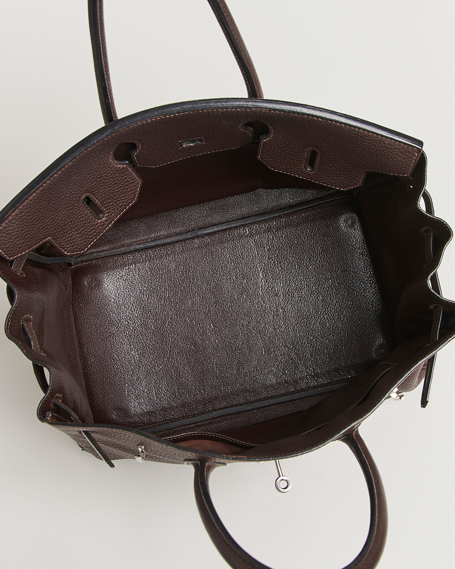 Homme | Hermès Pre-Owned Birkin 35 Taurillon Clemence Handbag Ebene | Hermès Pre-Owned | Birkin 35 Taurillon Clemence Handbag Ebene