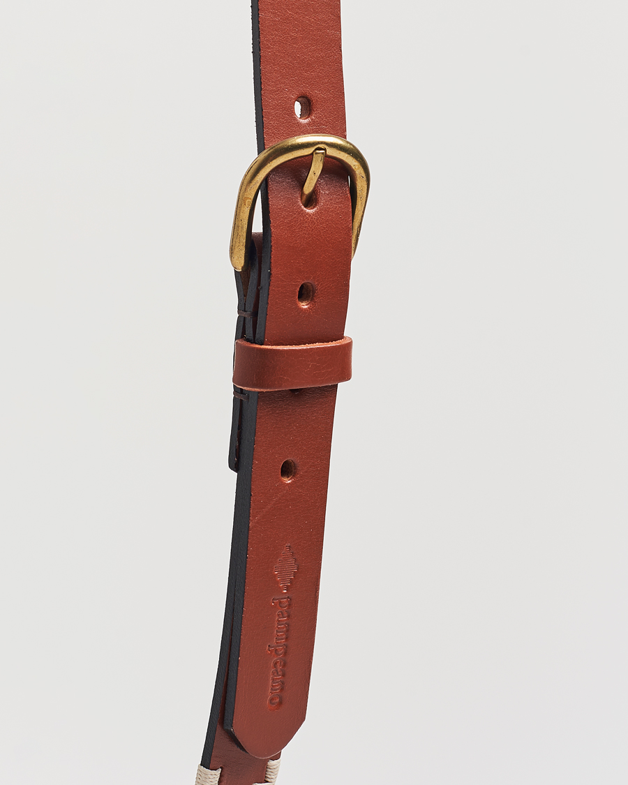 Homme | Ceintures | Pampeano | Skinny Hand Stitched Leather Belt 2,5cm Brown