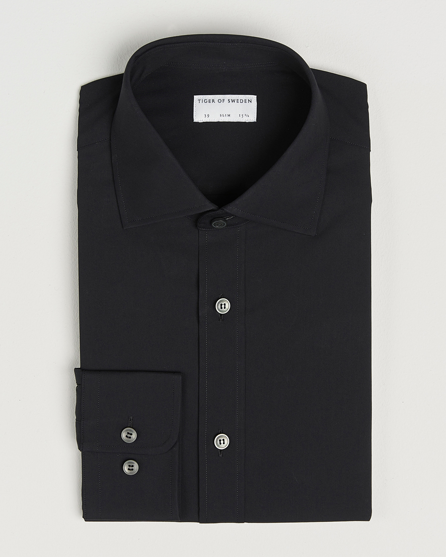 Homme | Chemises | Tiger of Sweden | Adley Slim Fit Cut Away Shirt Black