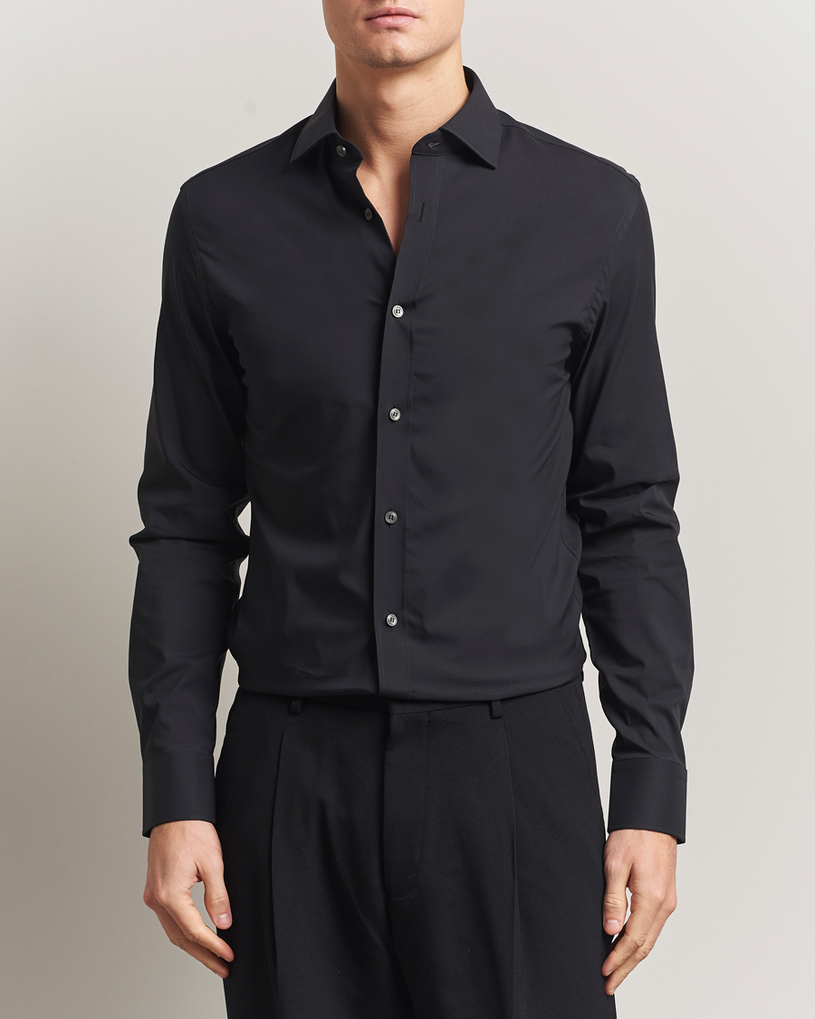 Homme | Chemises | Tiger of Sweden | Adley Slim Fit Cut Away Shirt Black