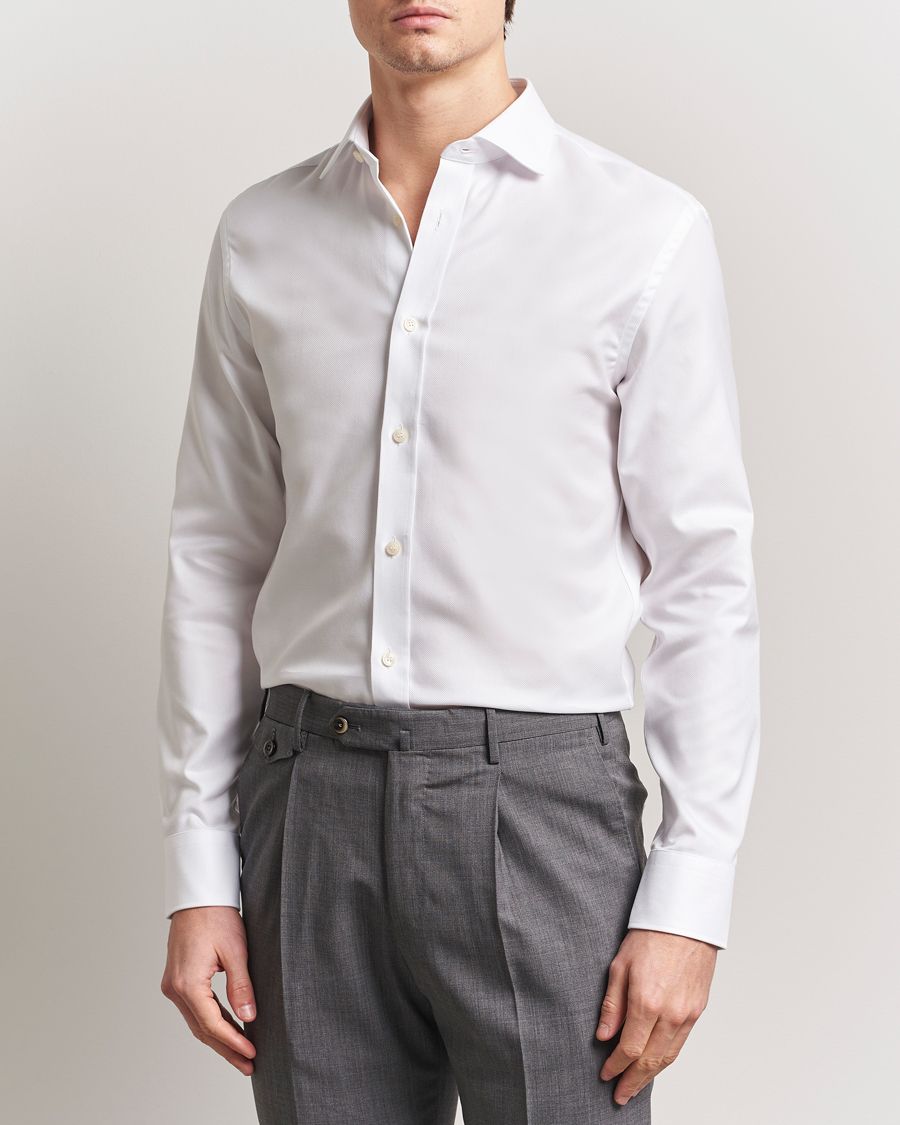 Homme | Chemises | Tiger of Sweden | Adley Structured Slim Fit Cut Away Shirt White