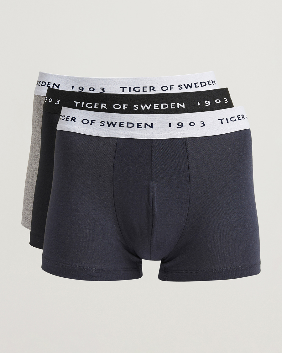 Homme | Sous-Vêtements Et Chaussettes | Tiger of Sweden | Hermod Cotton 3-Pack Boxer Brief Black/Navy/Grey