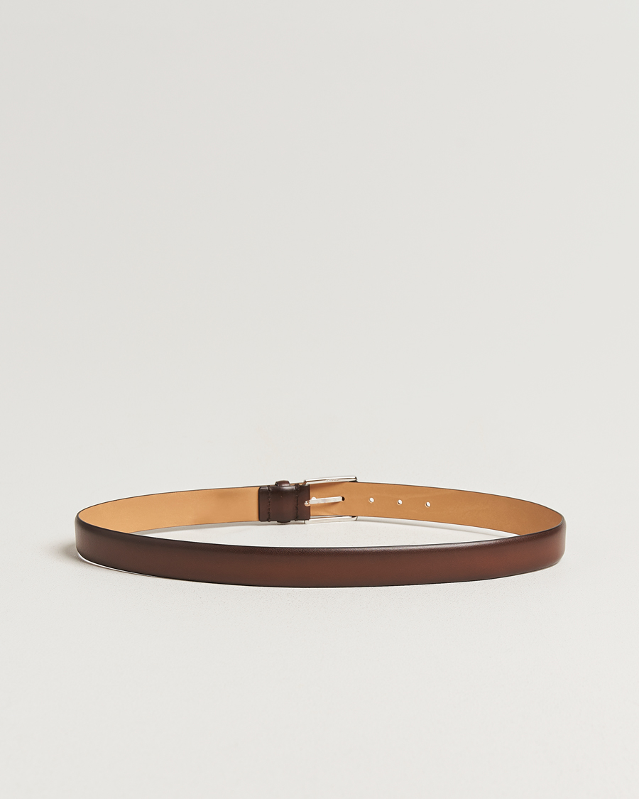 Homme | Ceintures | Tiger of Sweden | Asenby Leather 3 cm Belt Dark Brown