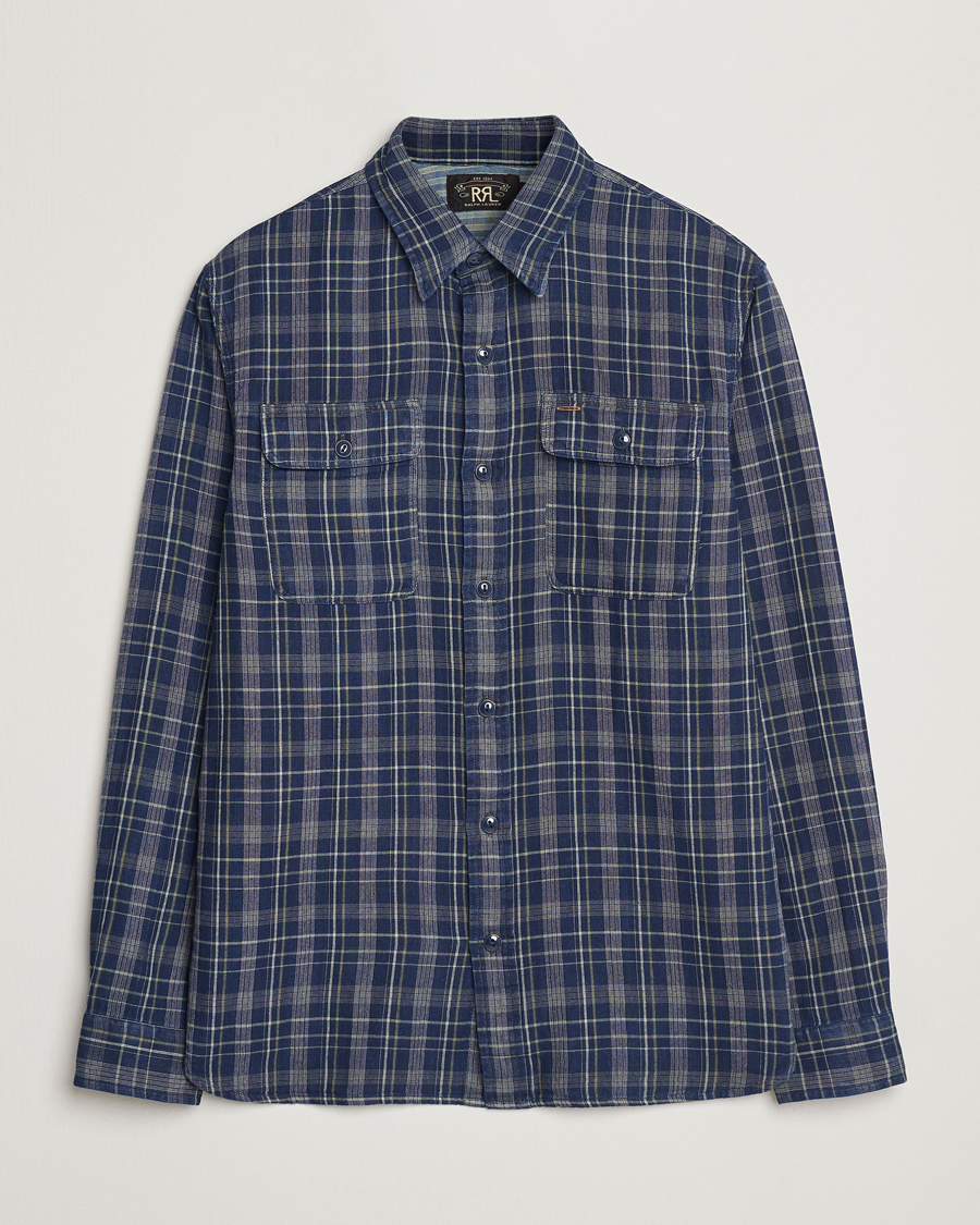 Homme | Chemises | RRL | Matlock Double Pocket Shirt Indigo Plaid