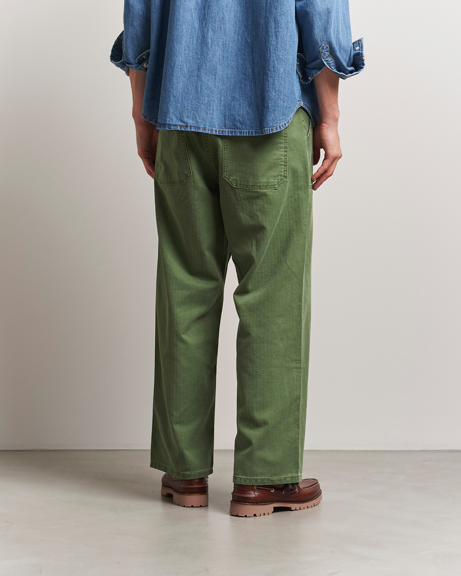 Homme | Pantalons | Jeanerica | GM010 Genua Worker Chino Chevron Green
