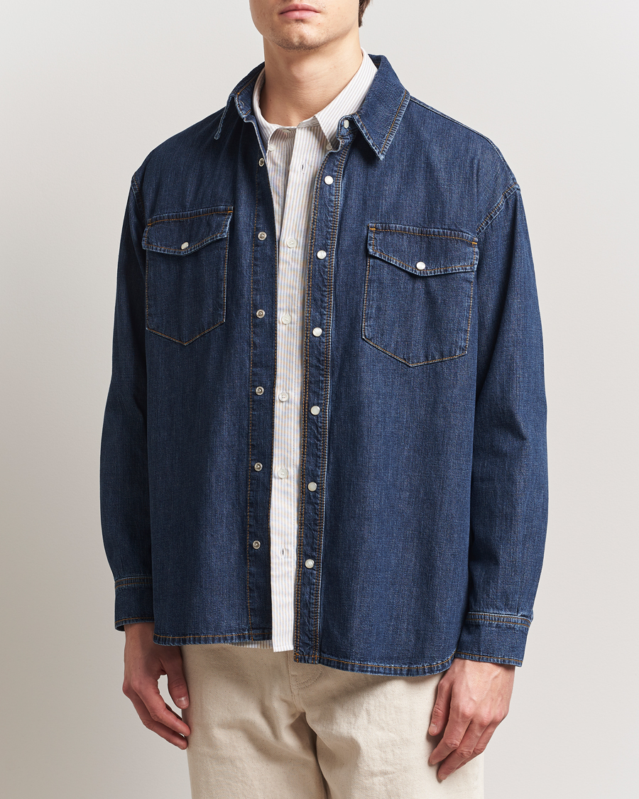Homme | Chemises | Jeanerica | Arno Denim Shirt Dark Blue Vintage