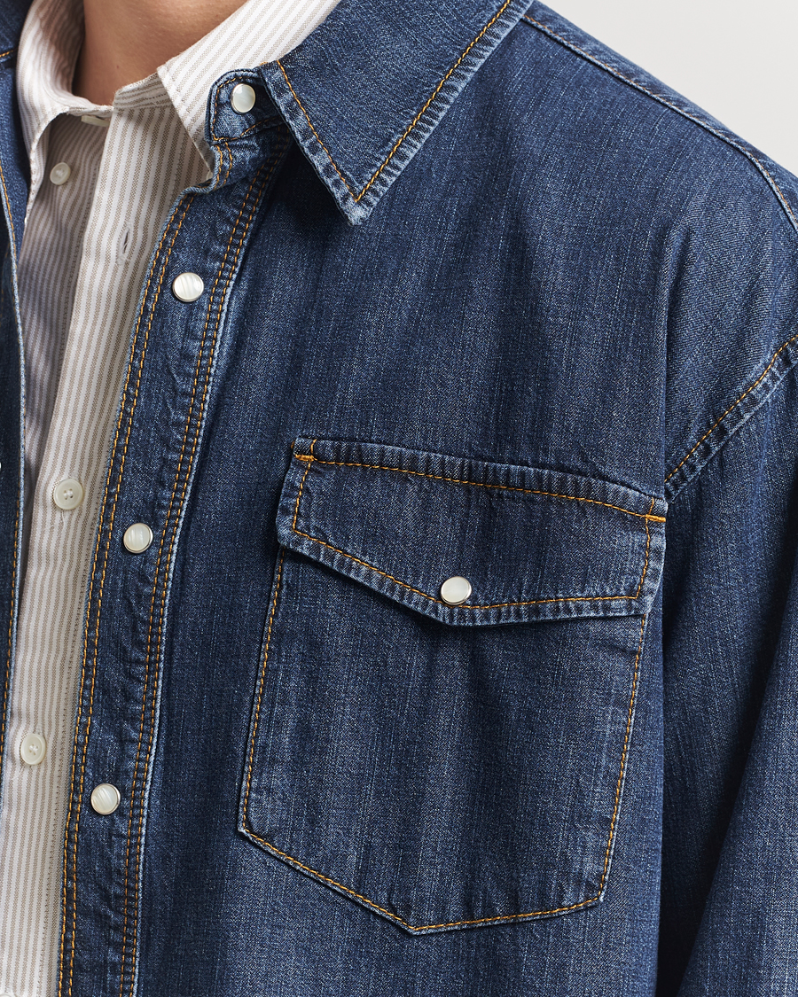 Homme | Chemises | Jeanerica | Arno Denim Shirt Dark Blue Vintage