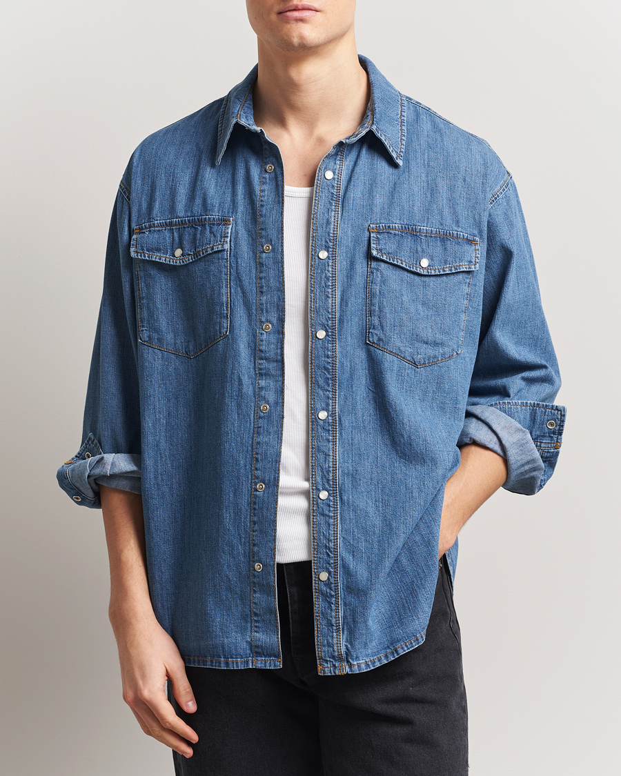 Homme | Chemises | Jeanerica | Arno Denim Shirt Light Blue Vintage