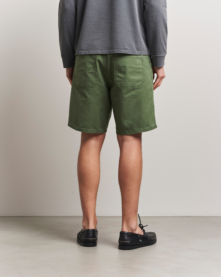 Homme | Shorts | Jeanerica | GM011 Genua Worker Chino Shorts Chevron Green