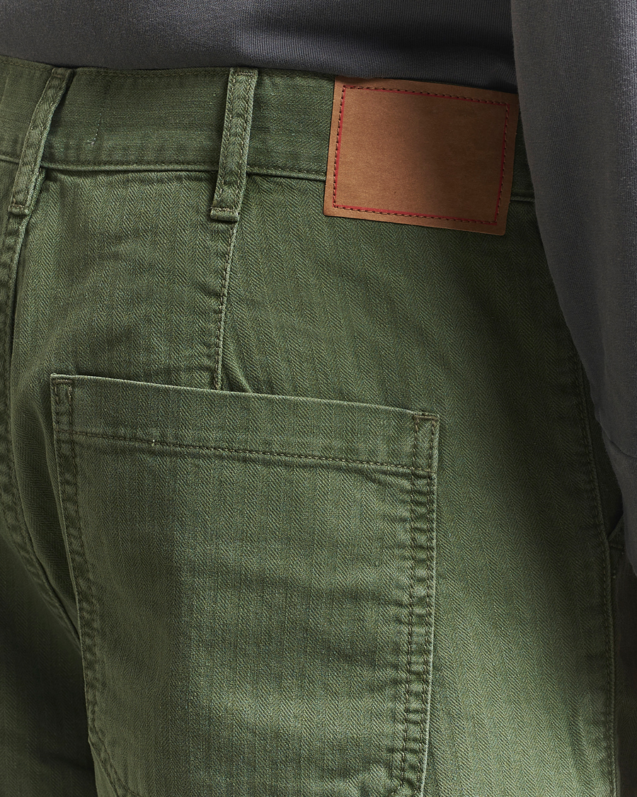 Homme | Shorts | Jeanerica | GM011 Genua Worker Chino Shorts Chevron Green
