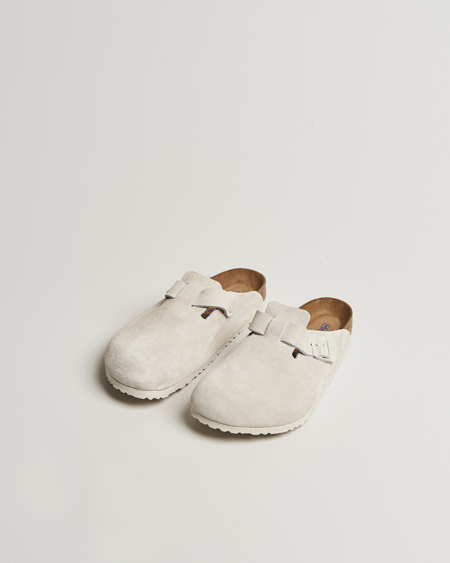 Homme | BIRKENSTOCK Boston Soft Footbed Antique White Suede | BIRKENSTOCK | Boston Soft Footbed Antique White Suede