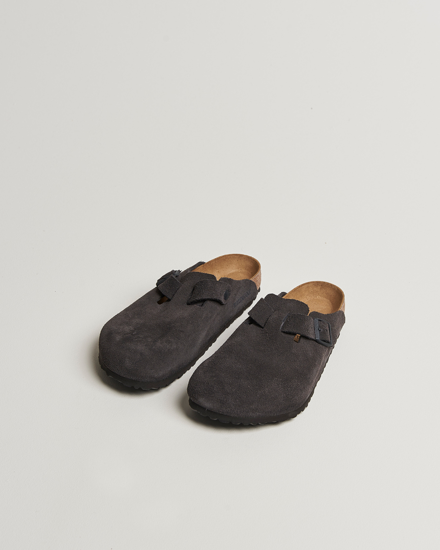 Homme | BIRKENSTOCK Boston Classic Footbed Velvet Grey Suede | BIRKENSTOCK | Boston Classic Footbed Velvet Grey Suede