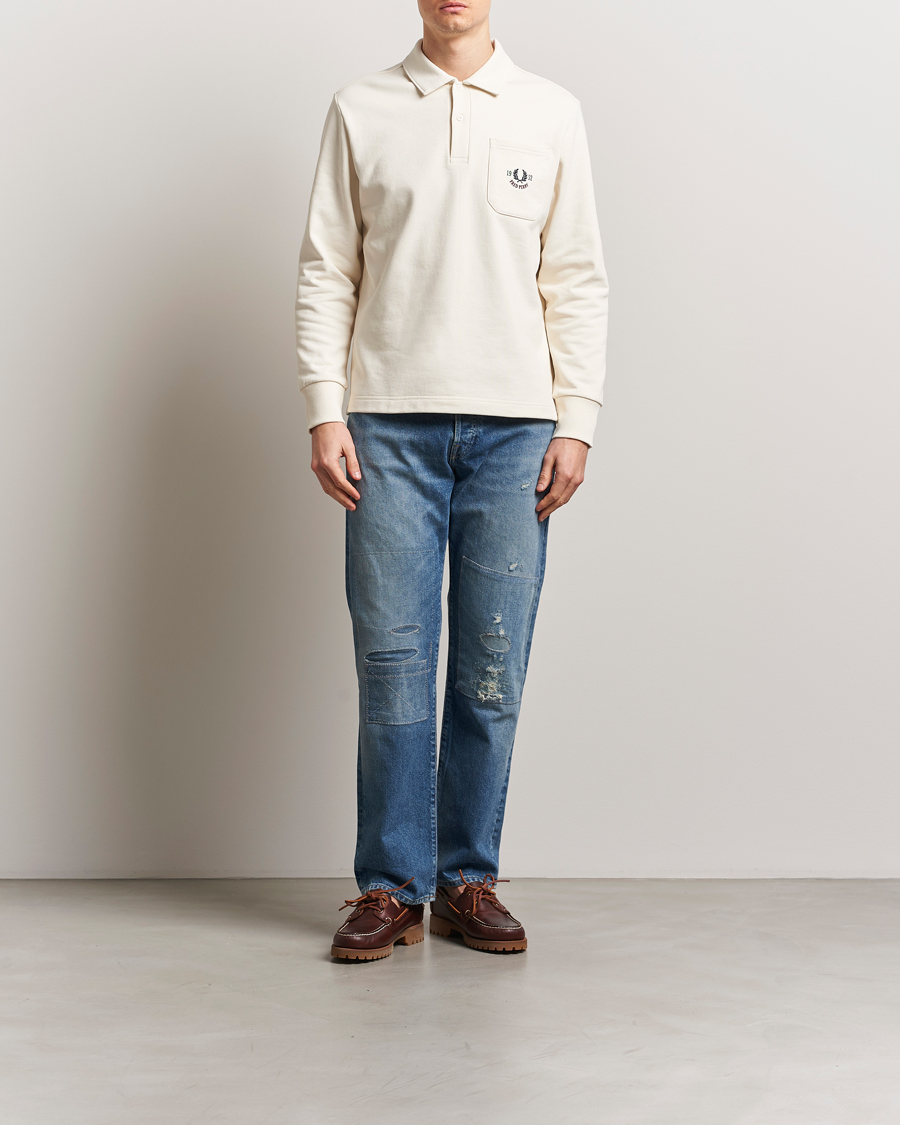 Homme | Pulls Et Tricots | Fred Perry | Embroidered Champion Rugby Sweater Ecru