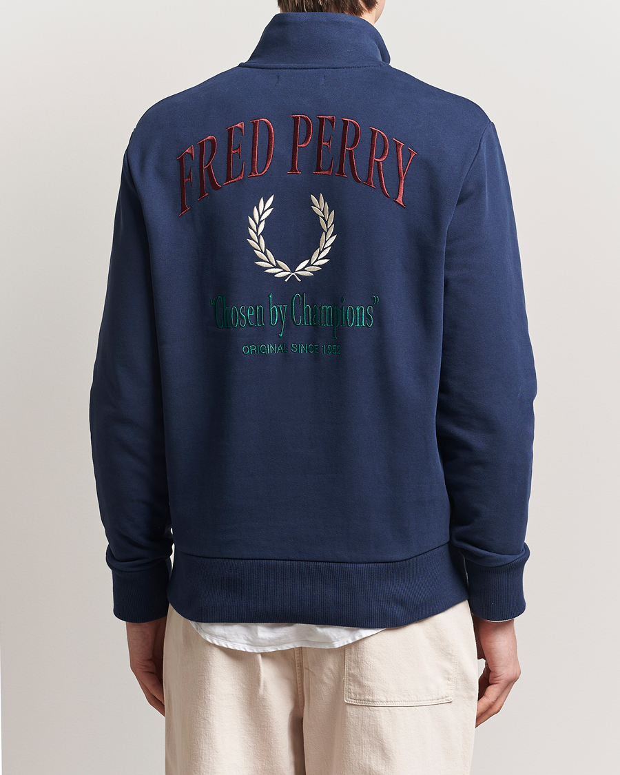 Homme | Pulls Et Tricots | Fred Perry | Embroidered Champion Half Zip Tennis Blue