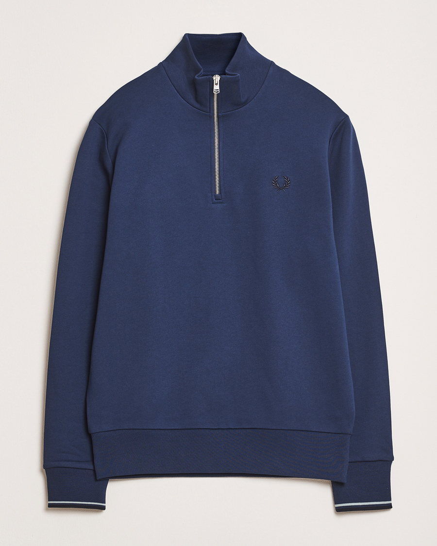 Homme | Pulls Et Tricots | Fred Perry | Half Zip Sweatshirt Tennis Blue