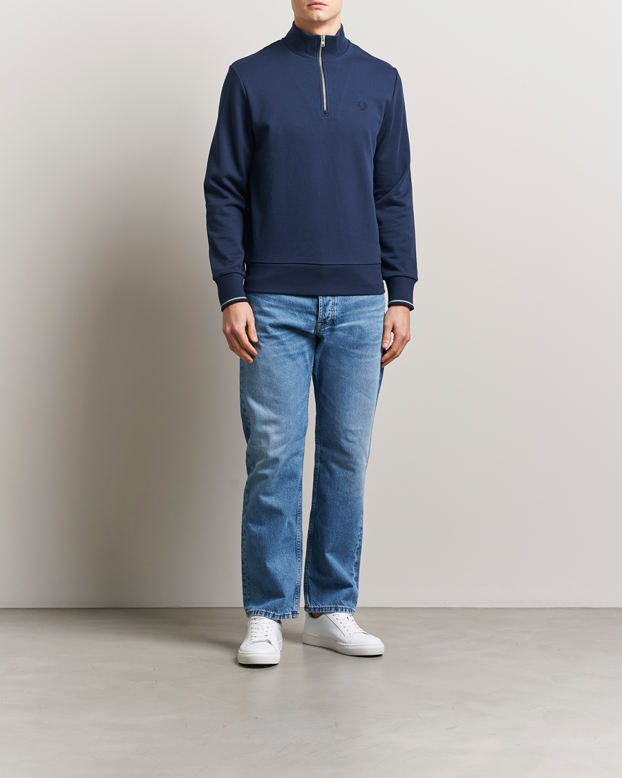 Homme | Pulls Et Tricots | Fred Perry | Half Zip Sweatshirt Tennis Blue