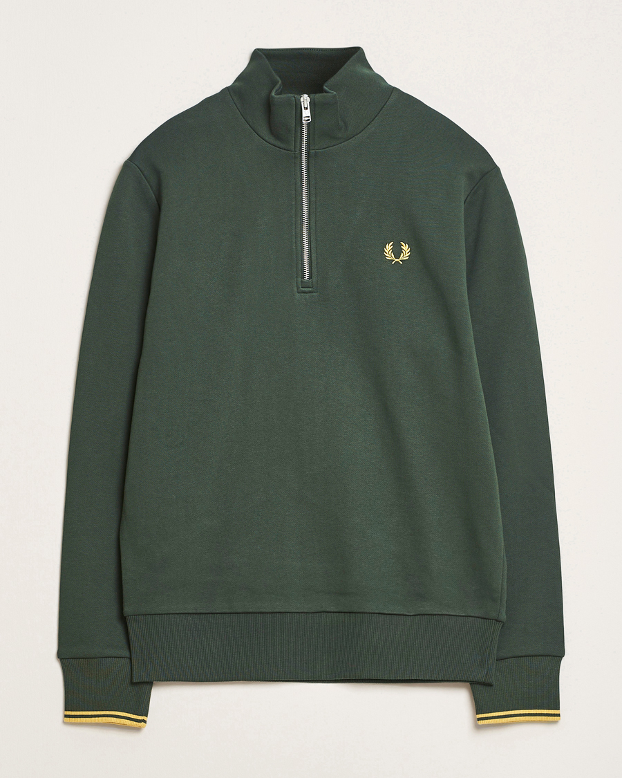 Homme | Pulls Et Tricots | Fred Perry | Half Zip Sweatshirt Court Green