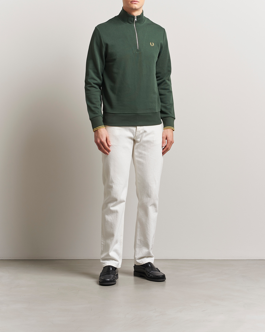 Homme | Pulls Et Tricots | Fred Perry | Half Zip Sweatshirt Court Green