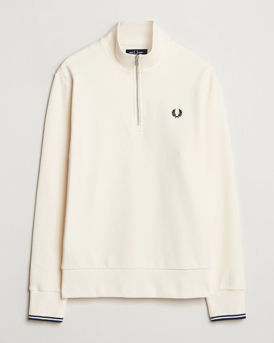 Homme | Pulls Et Tricots | Fred Perry | Half Zip Sweatshirt Ecru