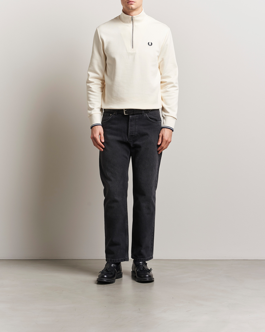 Homme | Pulls Et Tricots | Fred Perry | Half Zip Sweatshirt Ecru