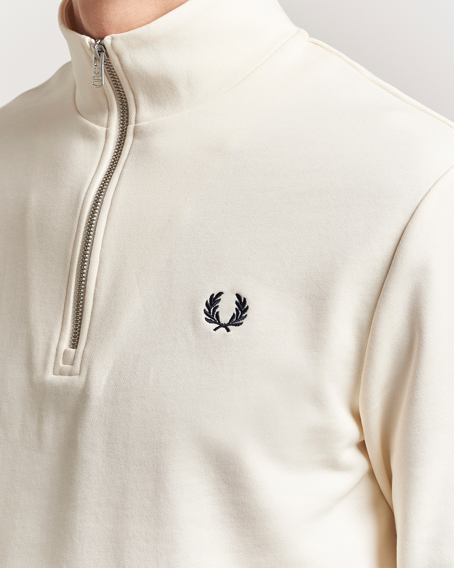 Homme | Pulls Et Tricots | Fred Perry | Half Zip Sweatshirt Ecru