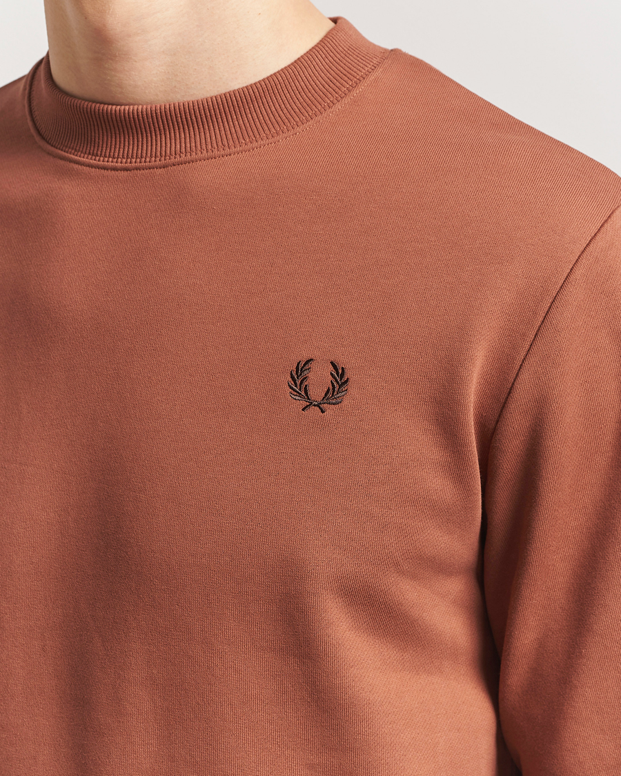 Homme | Pulls Et Tricots | Fred Perry | Crew Neck Sweatshirt Cinnamon Brown