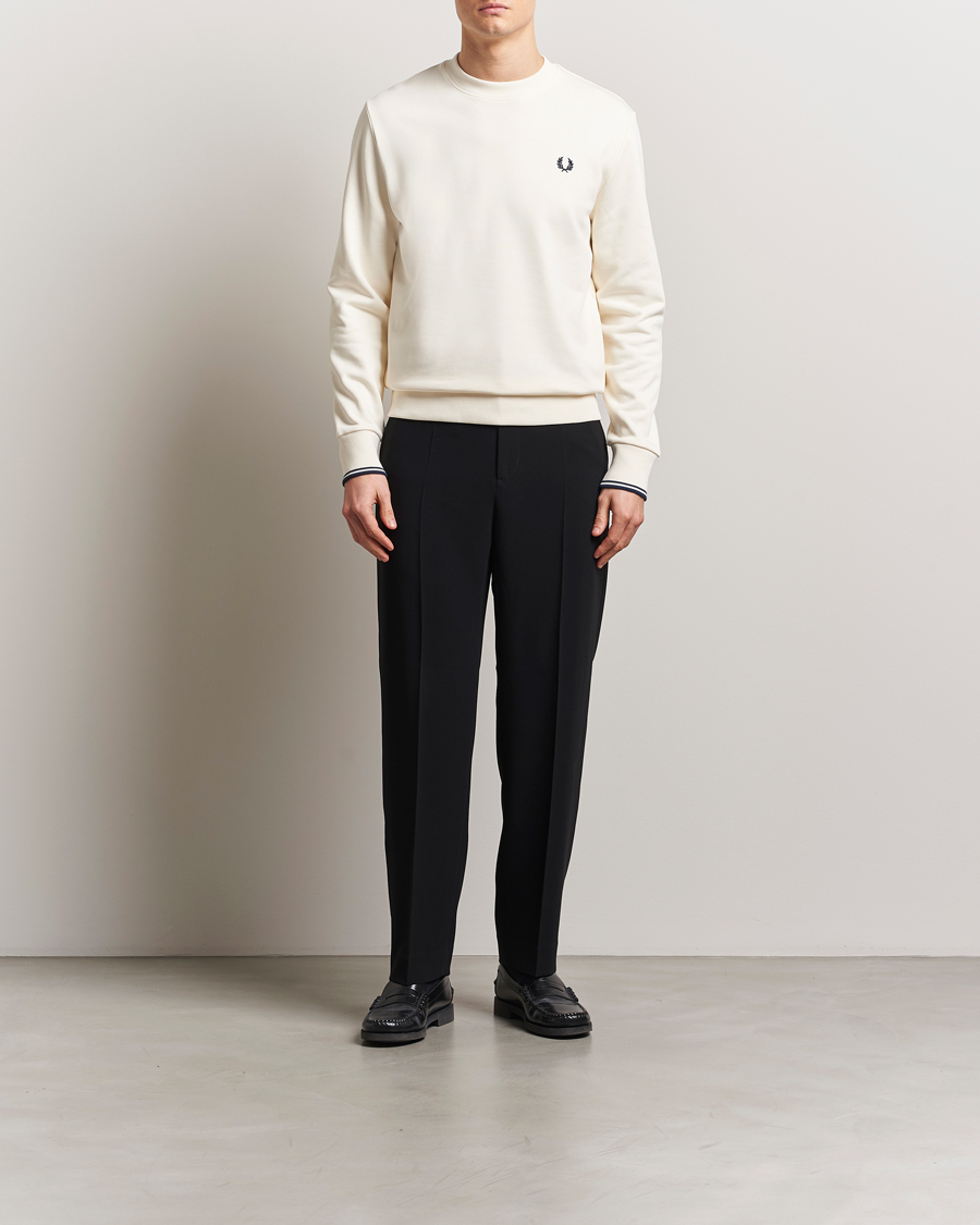 Homme | Pulls Et Tricots | Fred Perry | Crew Neck Sweatshirt Ecru