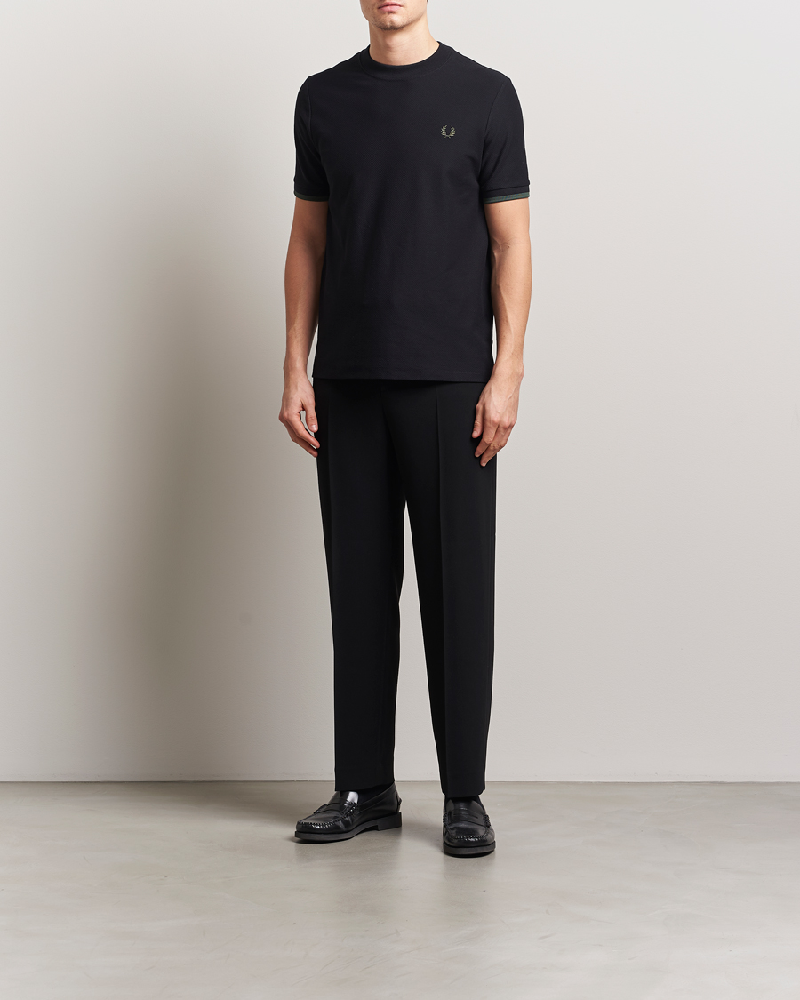 Homme | T-shirts | Fred Perry | Tipped Cuff Pique T-Shirt Black