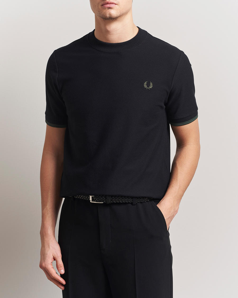 Homme | T-shirts | Fred Perry | Tipped Cuff Pique T-Shirt Black