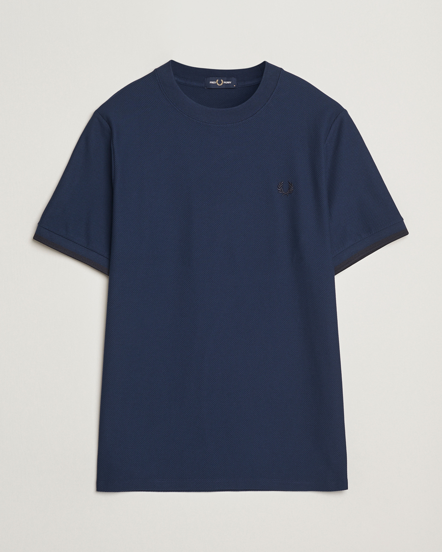 Homme | T-shirts | Fred Perry | Tipped Cuff Pique T-Shirt Tennis Blue