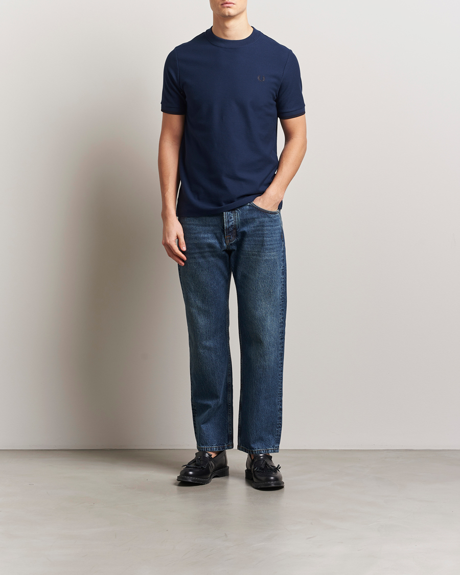 Homme | T-shirts | Fred Perry | Tipped Cuff Pique T-Shirt Tennis Blue
